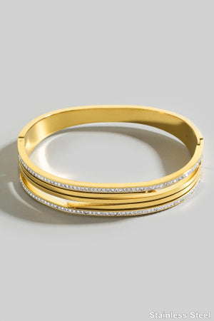 Rhinestone Pave Layered Bangle Bracelet