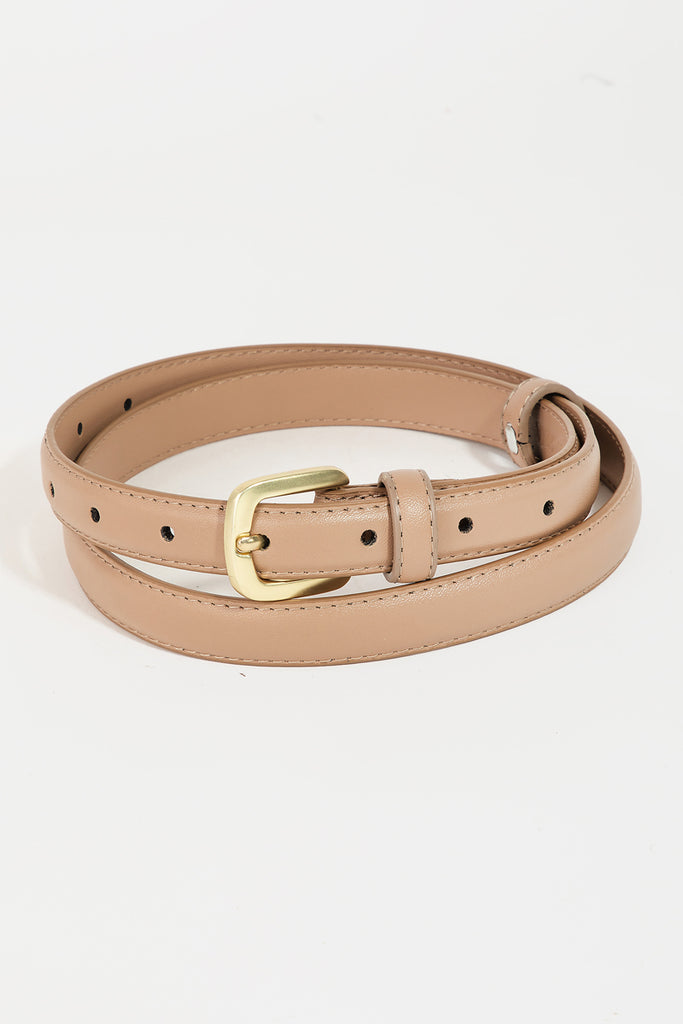 Skinny Vegan Leather Belts with Small Buckle (Assorted Colors)
