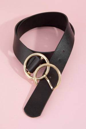 Leather Belts with Double Ring Buckle