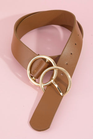 Leather Belts with Double Ring Buckle