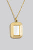 Rectangle White Stone Pendant Necklace