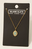 Tiny Oval Stone Pendant Necklace in Gold (Assorted)