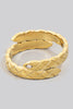 Cross Textured Rhinestone Stacking Ring (Gold/Silver)