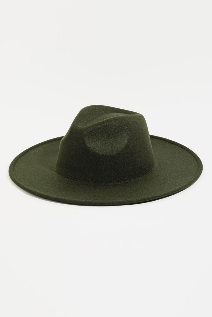 Vintage Felt Flat Brim Fedora Hat (Assorted Colors)