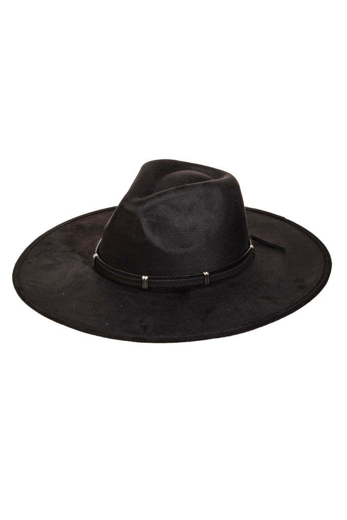 Dusty Trails Wide Brim Western Detail Fedora Hat (Assorted Colors)