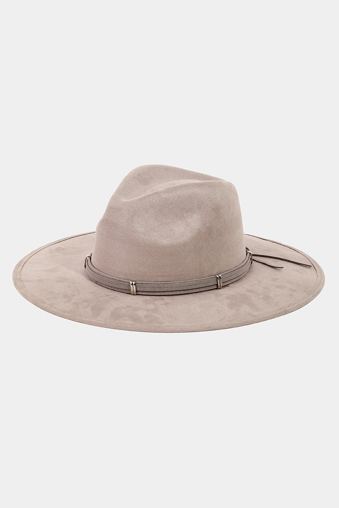 Dusty Trails Wide Brim Western Detail Fedora Hat (Assorted Colors)