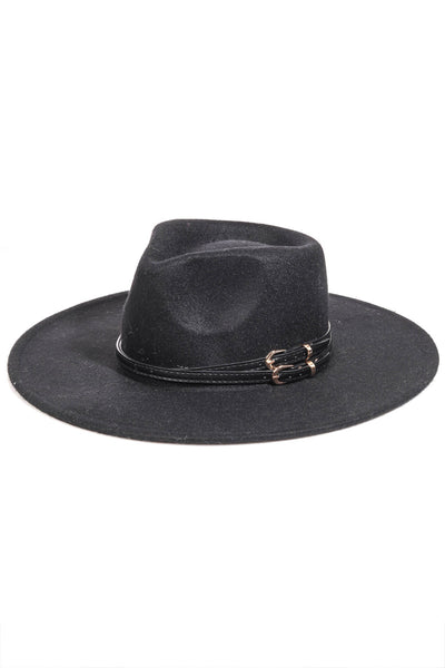 The Traveler Double Belt Strap Felt Hat (Assorted Colors)