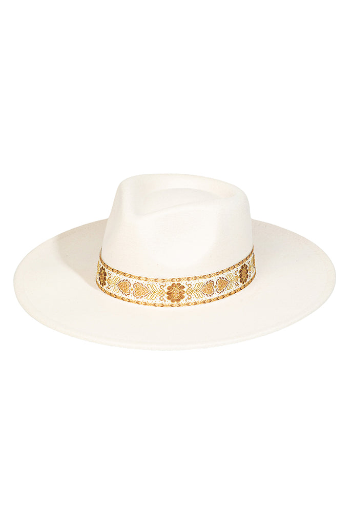 Flower Crown Flat Brim Hat (Assorted Colors)