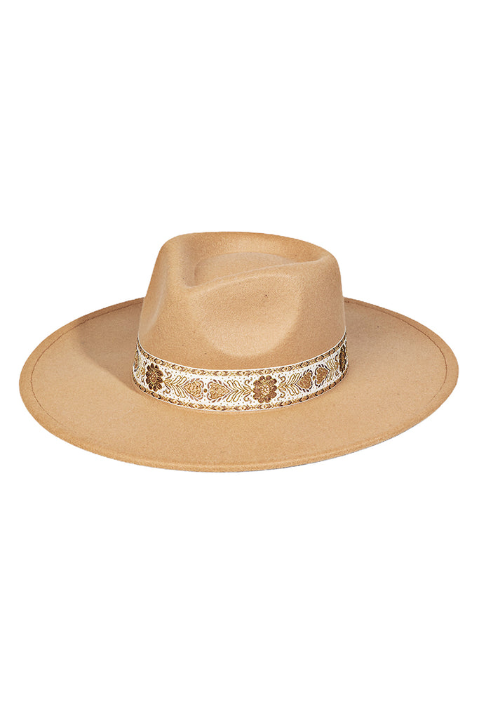 Flower Crown Flat Brim Hat (Assorted Colors)