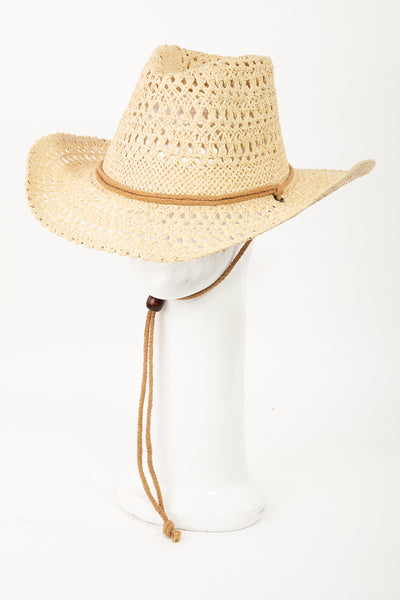 Beach Bum Rope Straw Braided Sun Hat in Ivory