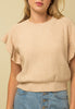 RUFFLE ME SWEATER TOP WITH SHORT SLEEVES BLUSH