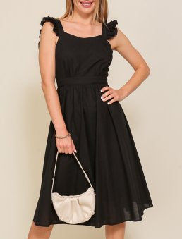 Chelsea Button Front Dress In Black