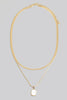 Double Layered Square Gold Pendant Necklace