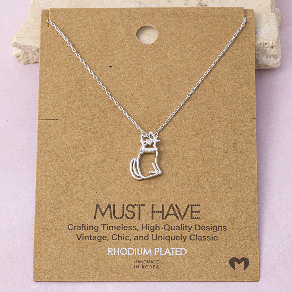 Whisker Wishes Cat Dainty Necklace