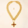 Golden Heirloom Thick Pendant Necklace