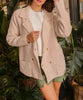 Neutral Haven Double Breasted Cardigan in Natural