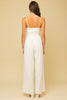 Allure Front Criss Cross Front Back Smocked Ivory Jumpsuit