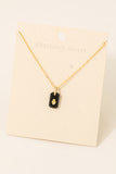 Hamsa Hand Delicate Gold Necklace with Onyx