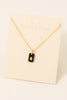 Hamsa Hand Delicate Gold Necklace with Black Onyx Stone