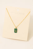 The Sorceress Serpent Dainty Gold Malachite Necklace with Rhinestones