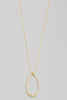 Oval Cut Out Long Necklace in Gold