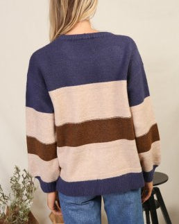 Nautical Mocha Colorblock Sweater