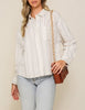 Kayla Textured Button Down Long Sleeve in Ivory