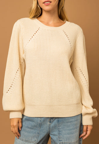 Knitted Dreams Rolled Cowl Neck Sweater in Olive