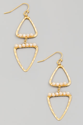 Gold Delicate Drop Earrings with Clear Crystals