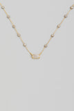 Small but Cute Stone Beaded Necklace in Gold