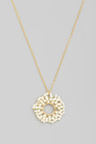 Necklace with Round Pearl Pendant in Gold