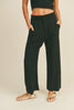 James Linen Wide Leg Trouser In Black