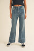 C. Street Wide Leg Pleated Denim