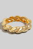 Chunky Ridged Twist Hinge Bracelet in Gold