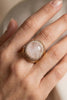 Blushing Heart Rose Quartz Bling Ring