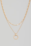 Layered Gold Chain with circle outline