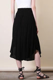 Evie Flowy Crepe Maxi Skirt With Smocked Waistband In Black