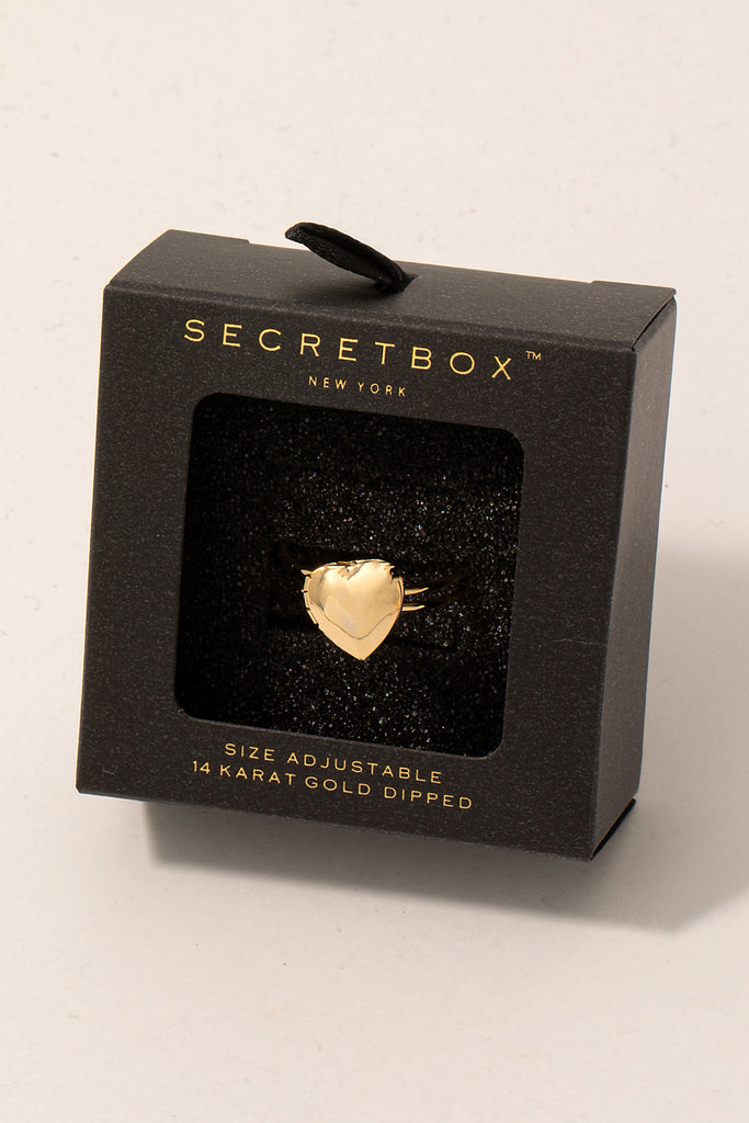 Open Smooth Heart Locket Ring (Assorted)