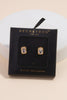 Dainty Emerald Cut Rhinestone 18K Gold Dipped Stud Earrings