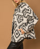 Tessa Aztec Print Shacket in Black and Cream