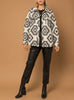 Tessa Aztec Print Shacket in Black and Cream