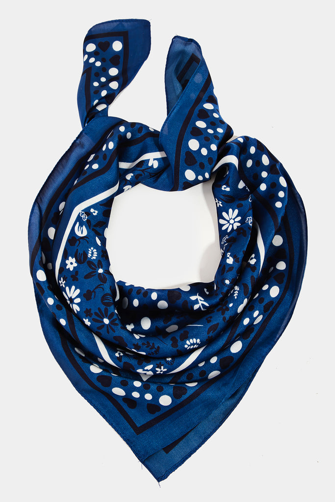 All of My Love Heart Print Silky Scarf (Assorted Colors)