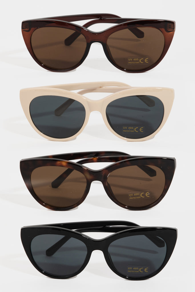 Classy Cat Eye Thick Frame Sunglasses (Assorted)