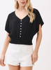 Quinn Smocked Button Front Crop Top