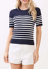 Ekina Round Neck Striped Sweater Top