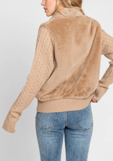 Winter Empress Fur Vest and Cable Knit Sweater