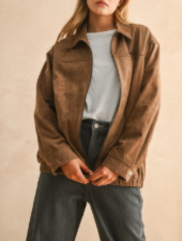 At the Studio Distressed Jacket in Olive