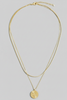 Golden Radiance Layered Pendant Necklace