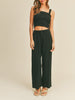 James Linen Wide Leg Trouser In Black