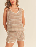 Oasis Striped Knit Shorts In Toffee